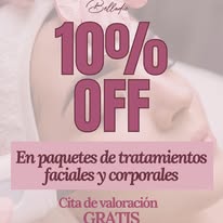 10% de descuento en paquetes faciales y corporales